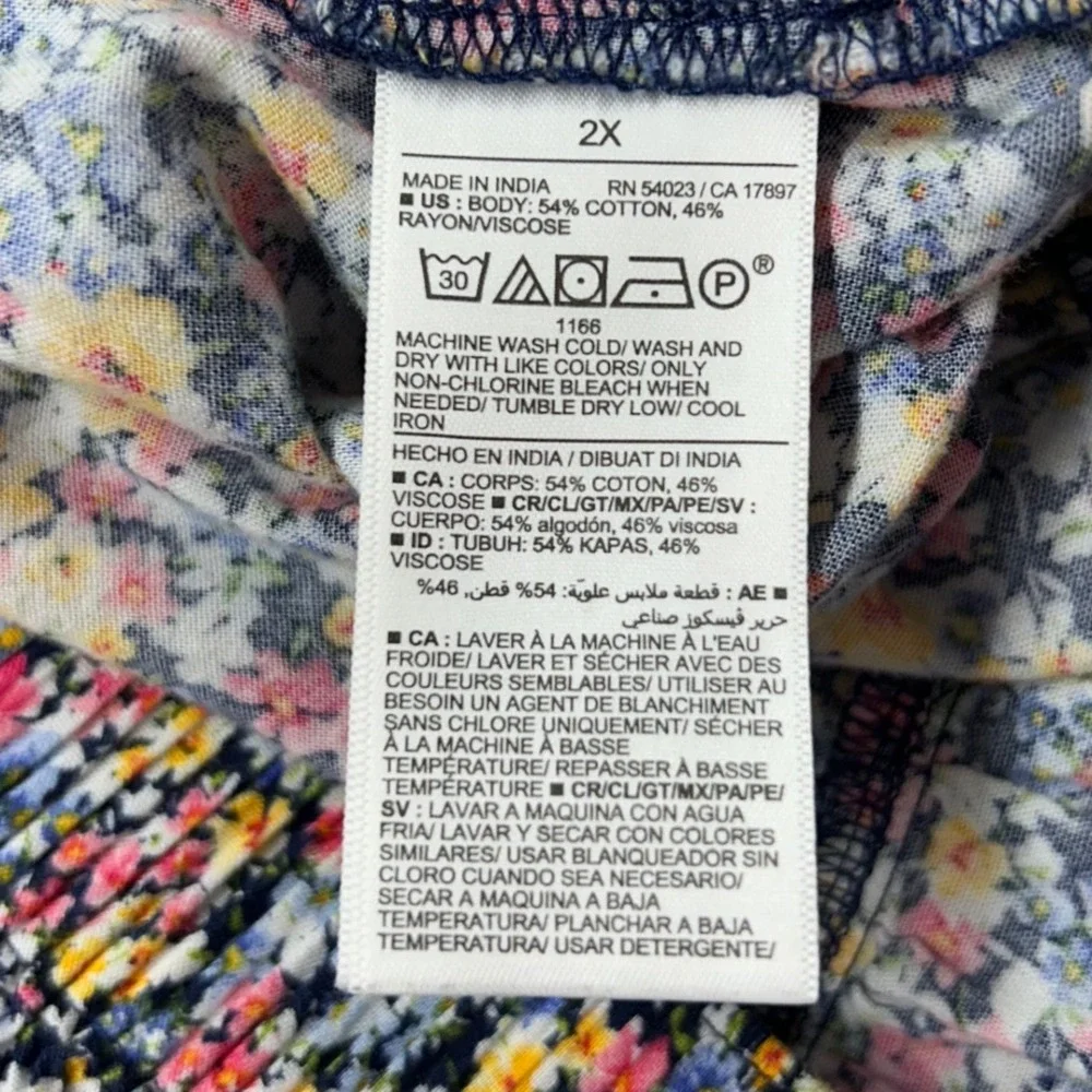 Old Navy Ditsy Floral Tiered Midi Maxi Skirt Women's 2X Pull On Boho Garden